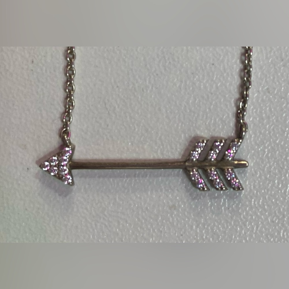 Silver Diamond arrow necklace